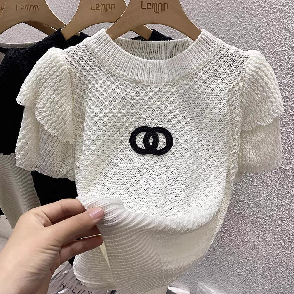 【tops】半袖ニットトップス M21874