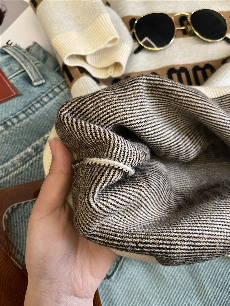 【Tops】ジャカードニットトップス W12576