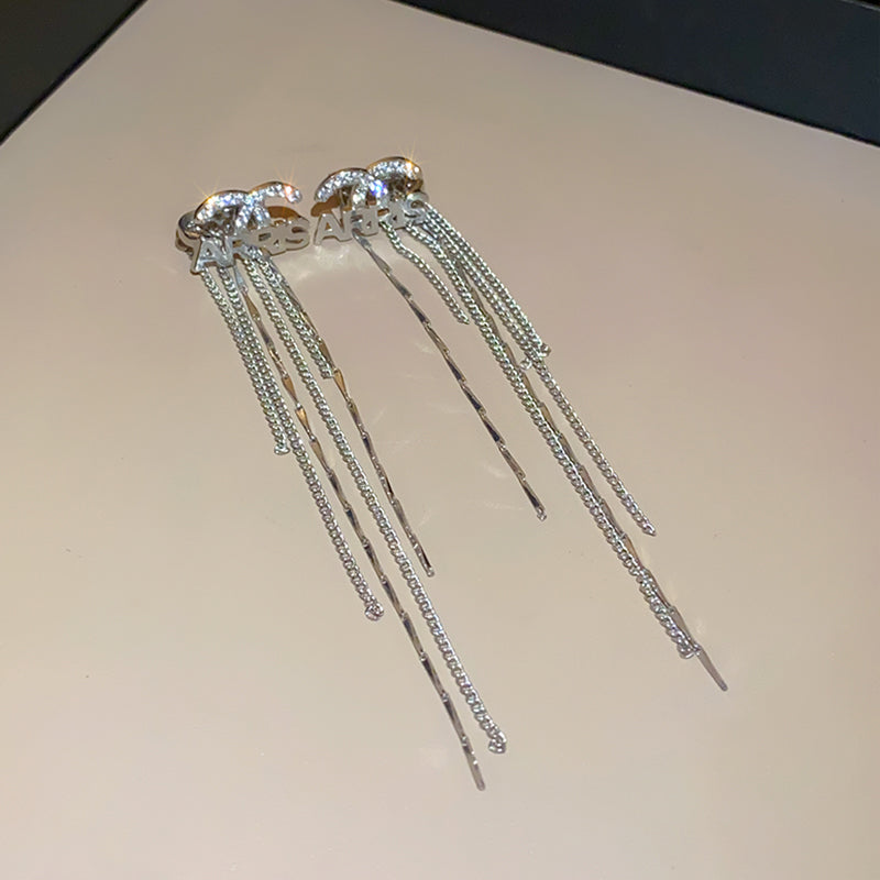 【雑貨】ラインストーンドロップピアス W14367