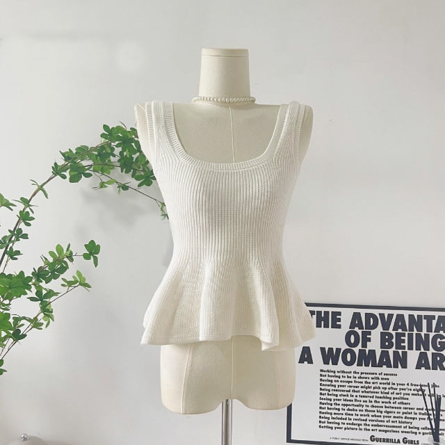 【Tops】ペプラムタンクトップ W11774