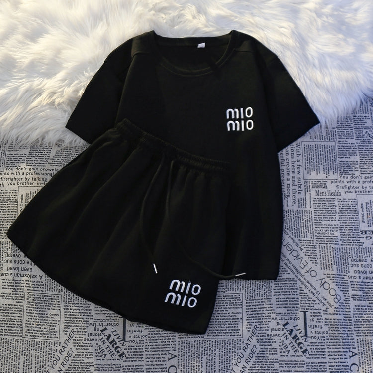 【Set】シンプル2点セットtシャツ+スカート W12686