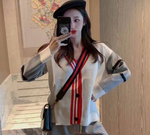 【set】大人可愛い!キャンパスショートパンツセーター2色2点セット