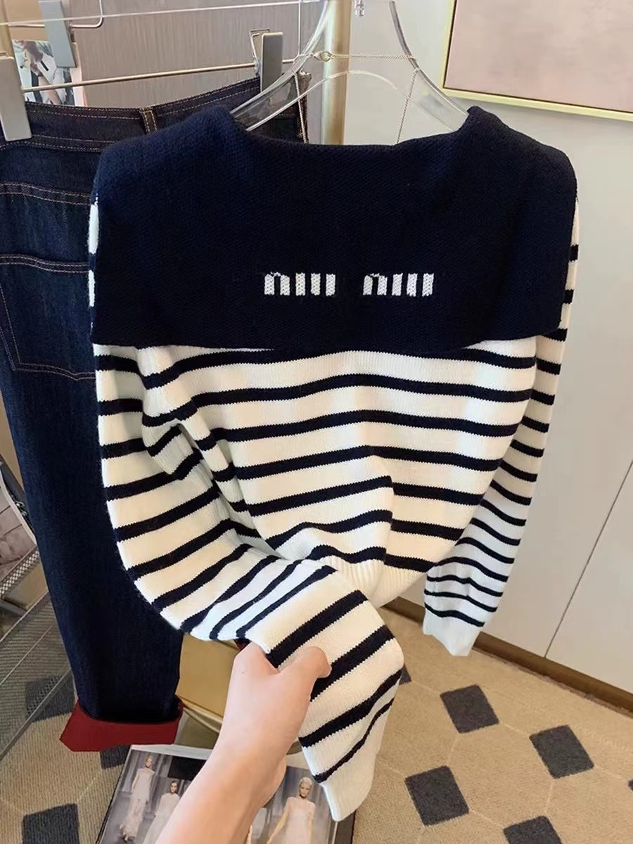 【Outer】ボーダー柄カーディカン W13221