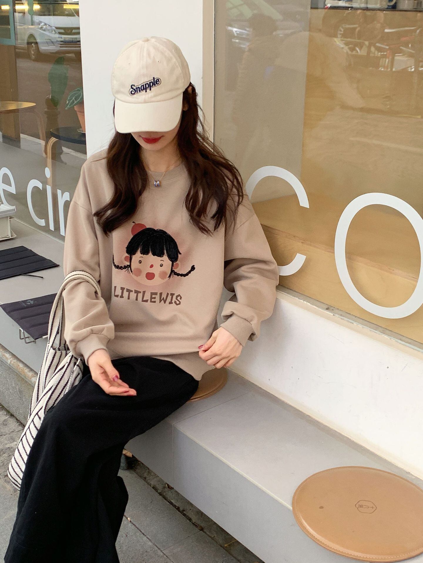 【tops】プリント付きスウェット Z6677