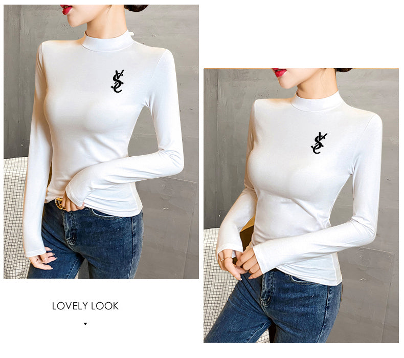 【Tops】高級感長袖Tシャツ W13633