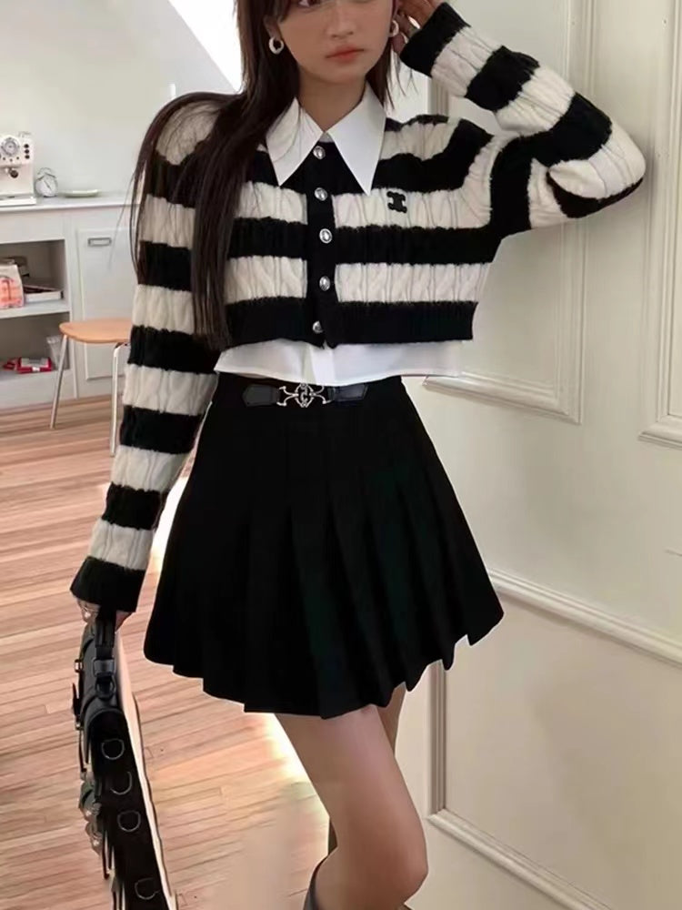 【Set】シャツ+ニット2点セット   W13146