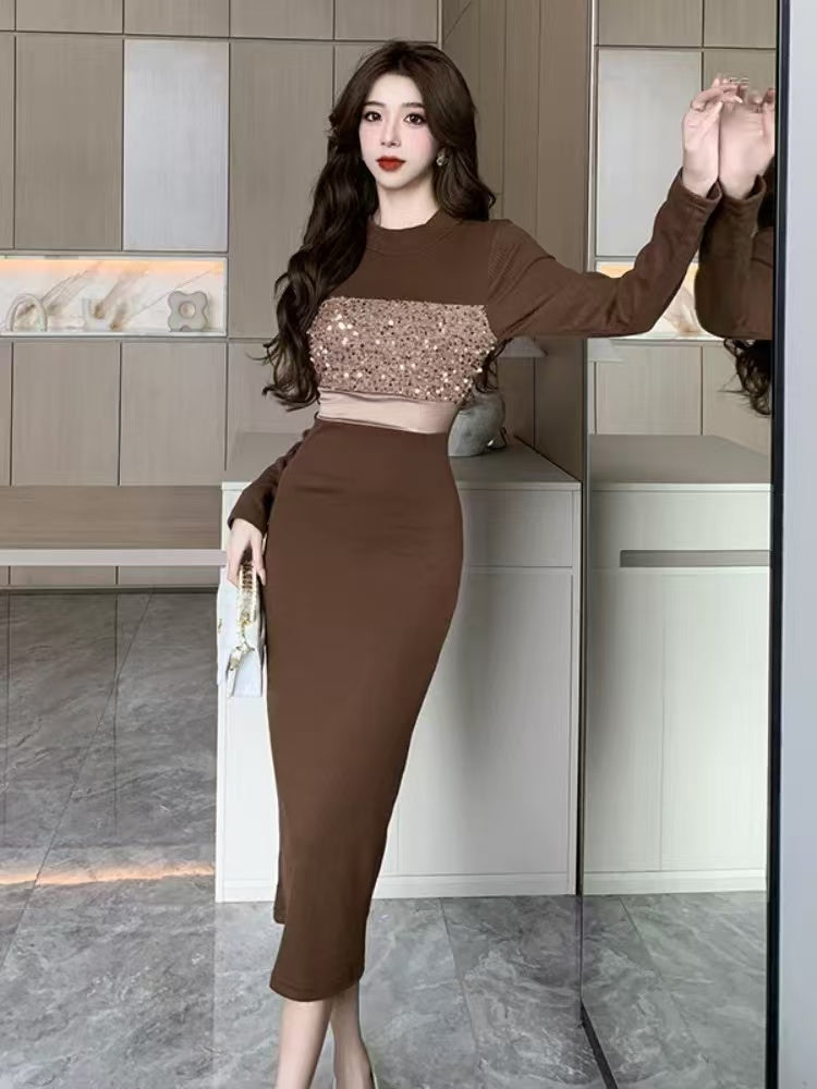 【Dress】チュール切り替えワンピース W14450