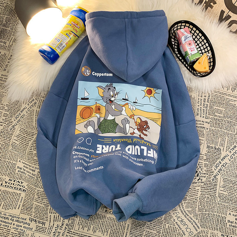 【Tops】春秋薄いキャラクターフーディー W13954