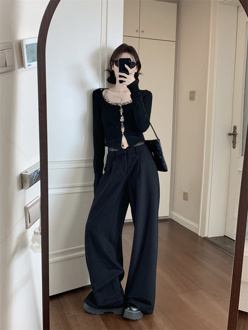 【Tops】フェイクレイヤードニット W14310