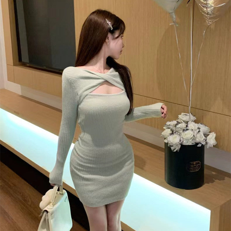 【Dress】タイトニットワンピース W10415