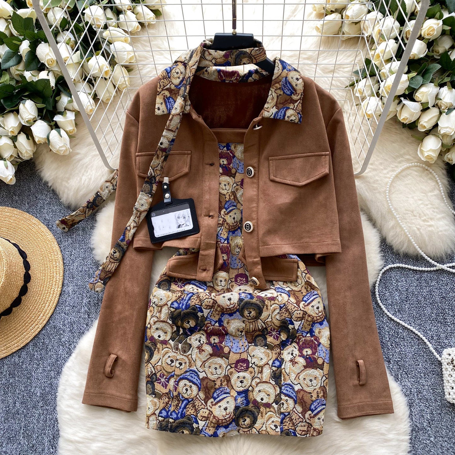 【Set】ジャケット+ワンピース 2点セット W14448