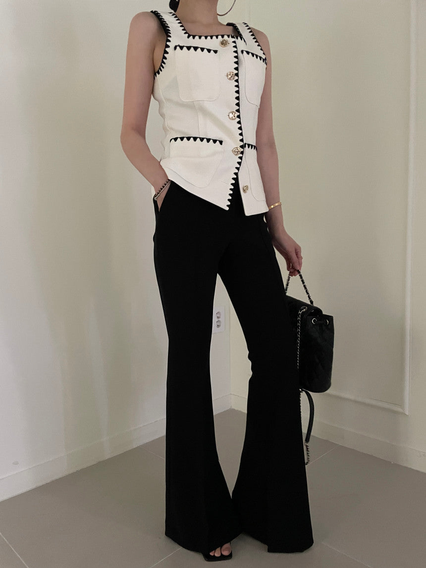 【Tops】ツイードノースリーブトップス W12467