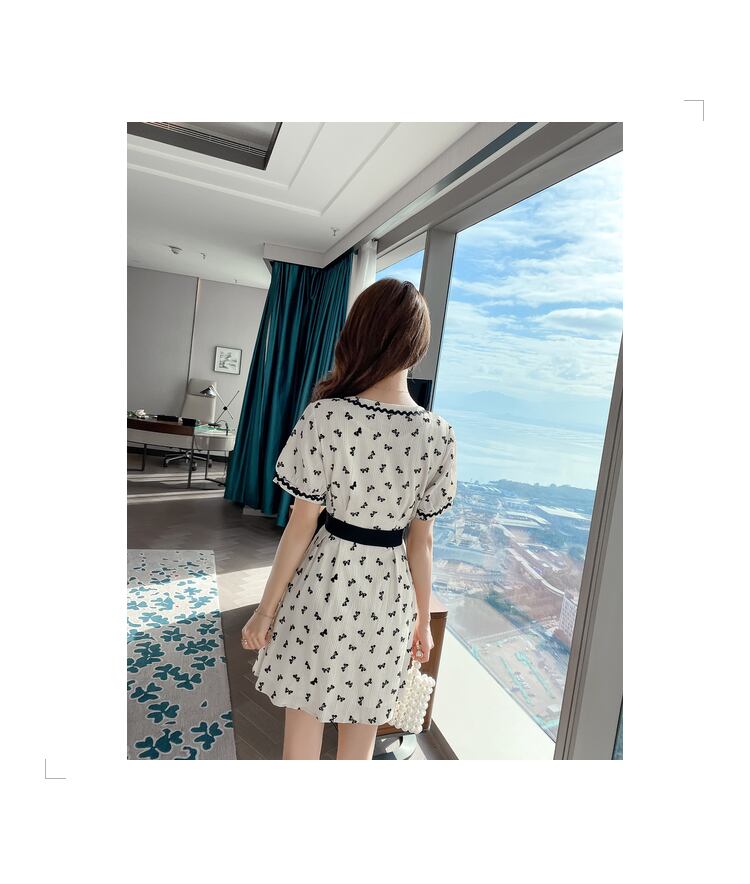 【dress】好感度UP!気質満点スウィートスクエアネック花柄スカート