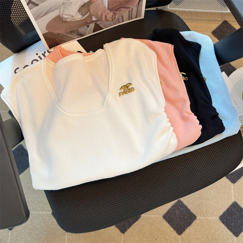 【Tops】4色選択可ノースリーブTシャツ W12421