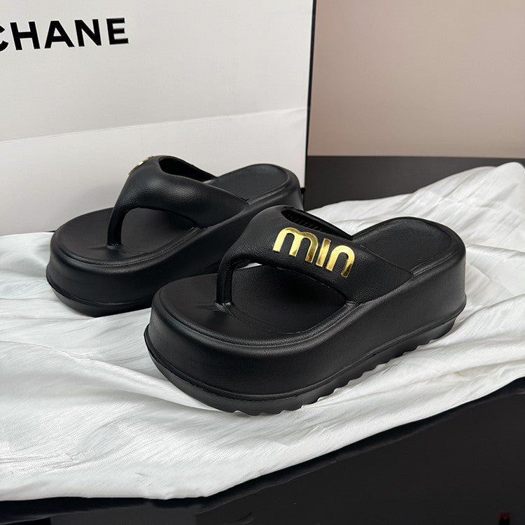 【Shoes】厚底スリッパ W12784