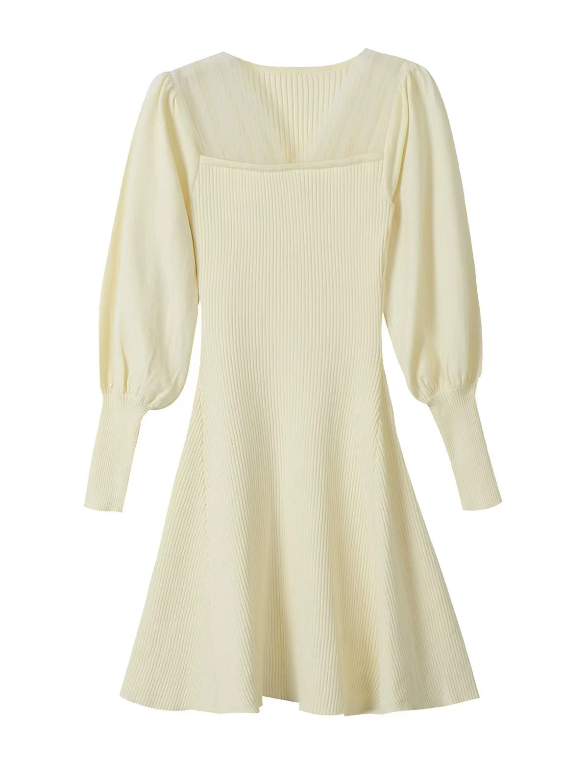 【Dress】チュール切替ニットワンピース W9680