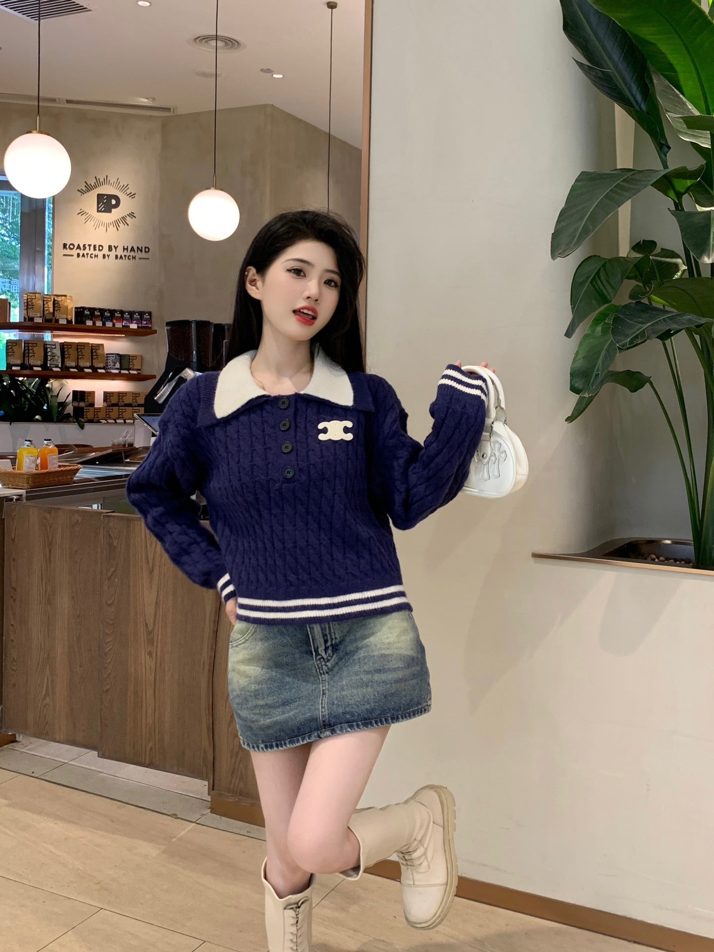 【Tops】poloネックセーター W13449