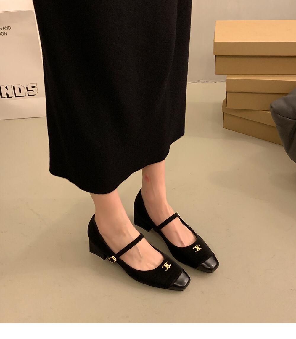 【shoes】チャンキーヒールパンプス N2484