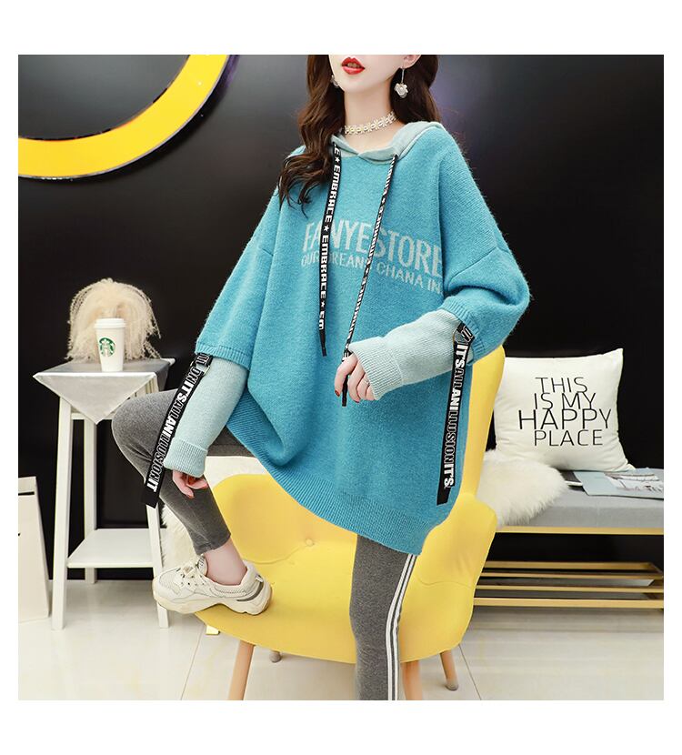 【tops】ファッションend清新!切り替えセーターゆったり2色