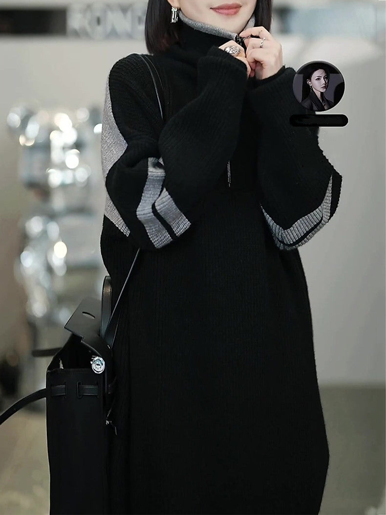 【Tops】ネイビーカラーセーター W13612