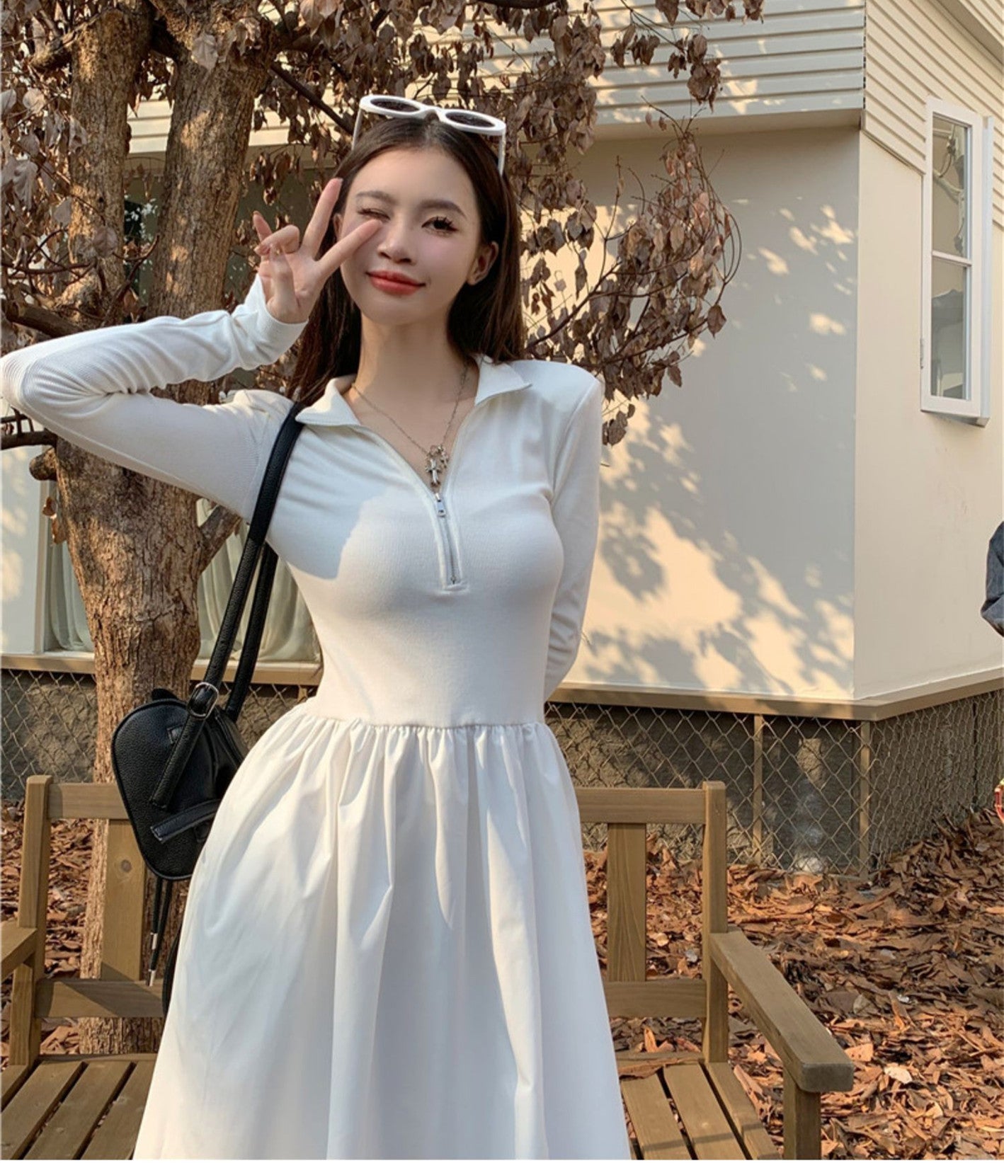 【Dress】長袖デートワンピース W13100