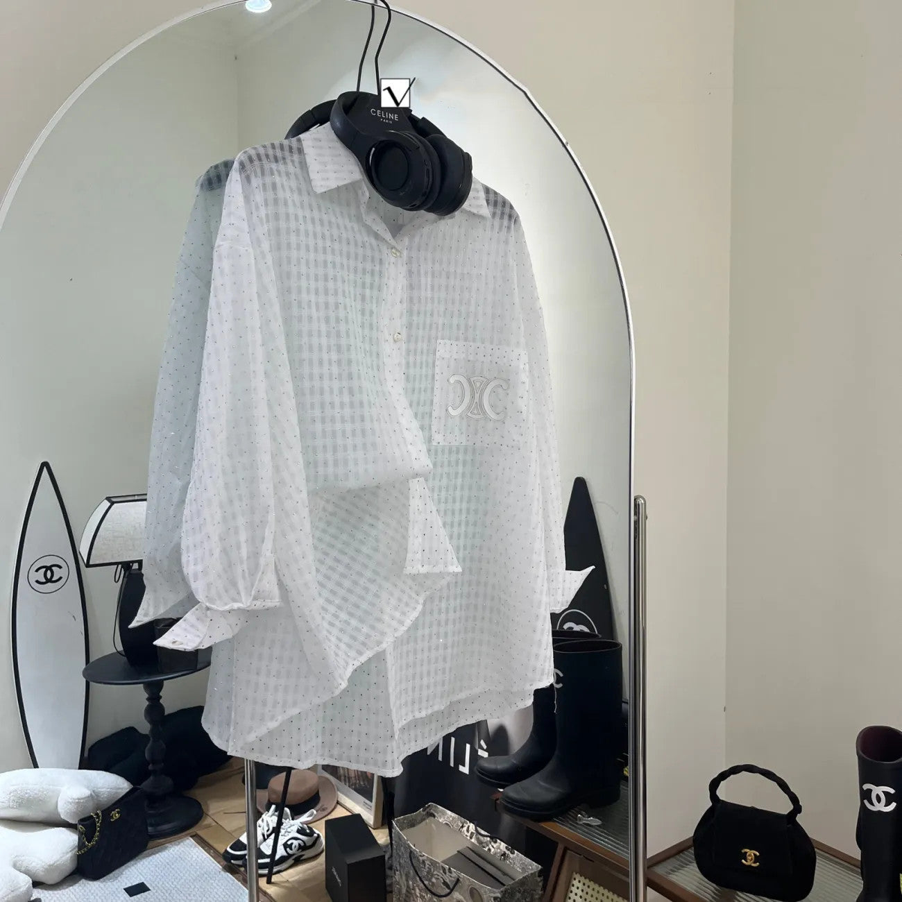 【Tops】3色展開oversizeシャツ W11424