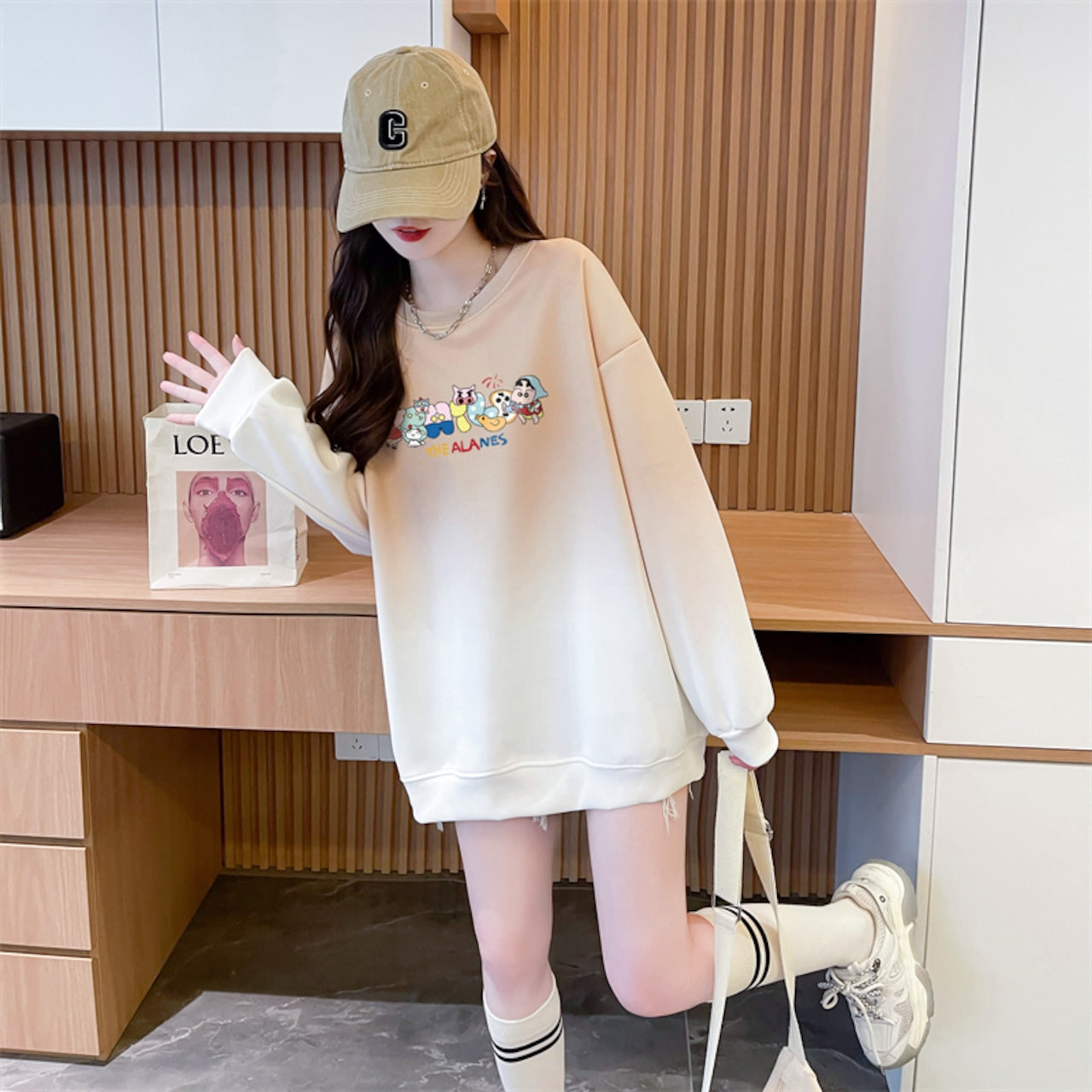 【Tops】グラデーションキャラクタープルオーバー W13985