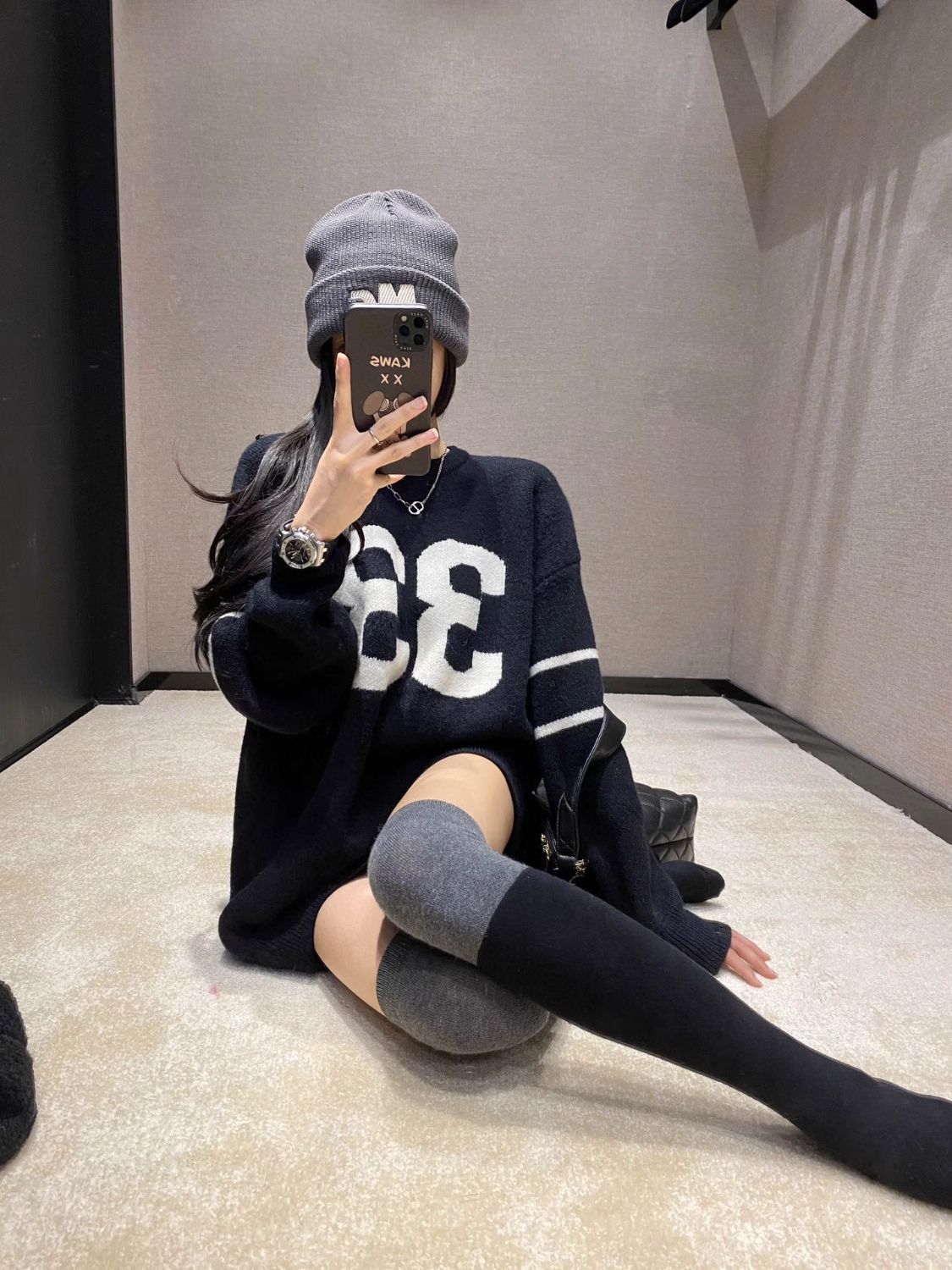 【Tops】2色展開ニットセーター Z8313