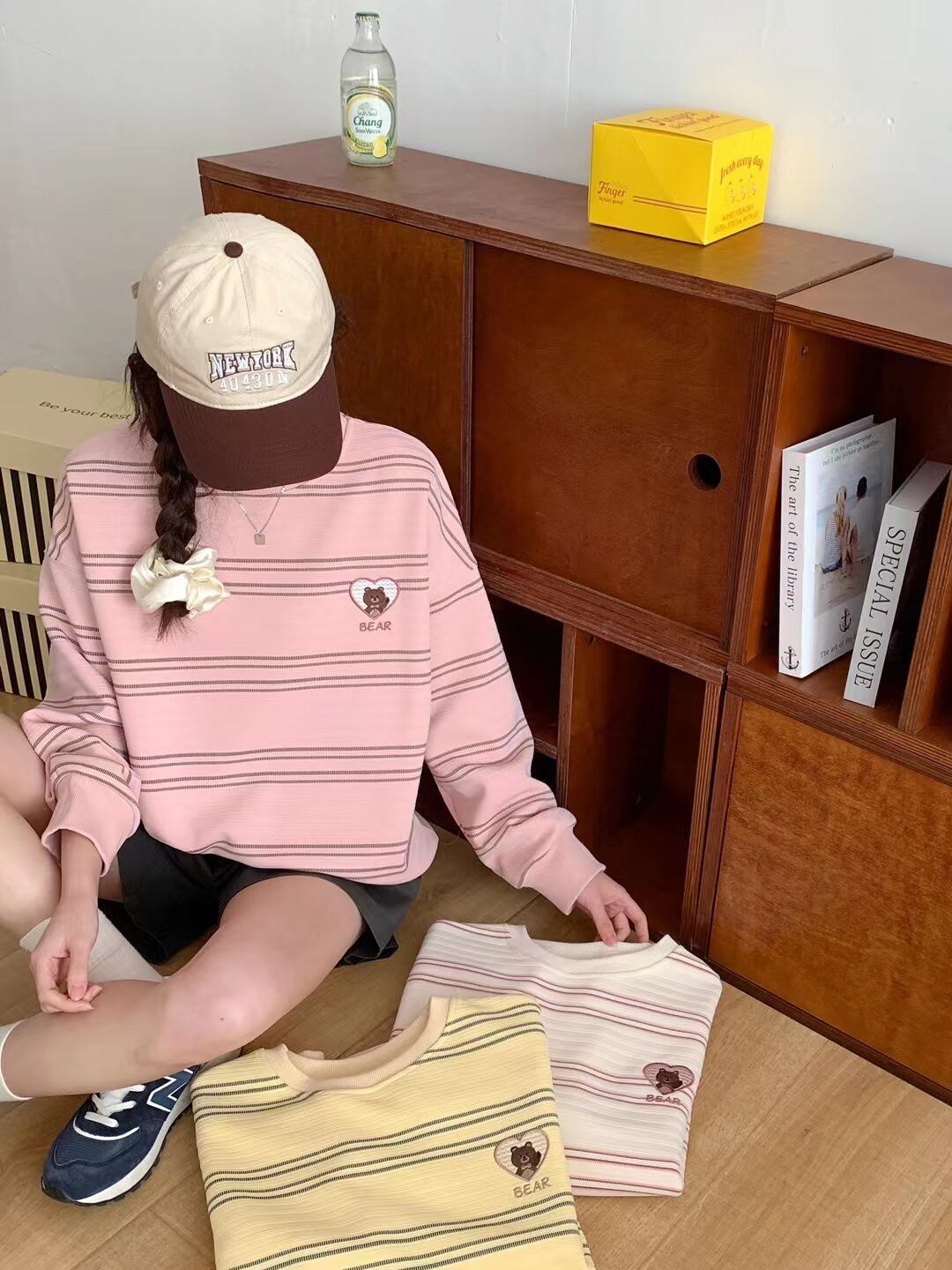 【tops】ボーダー柄スウェット Z6686