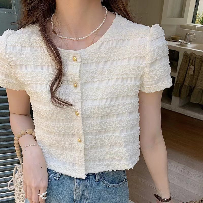 【Tops】chic半袖シャツ W11035