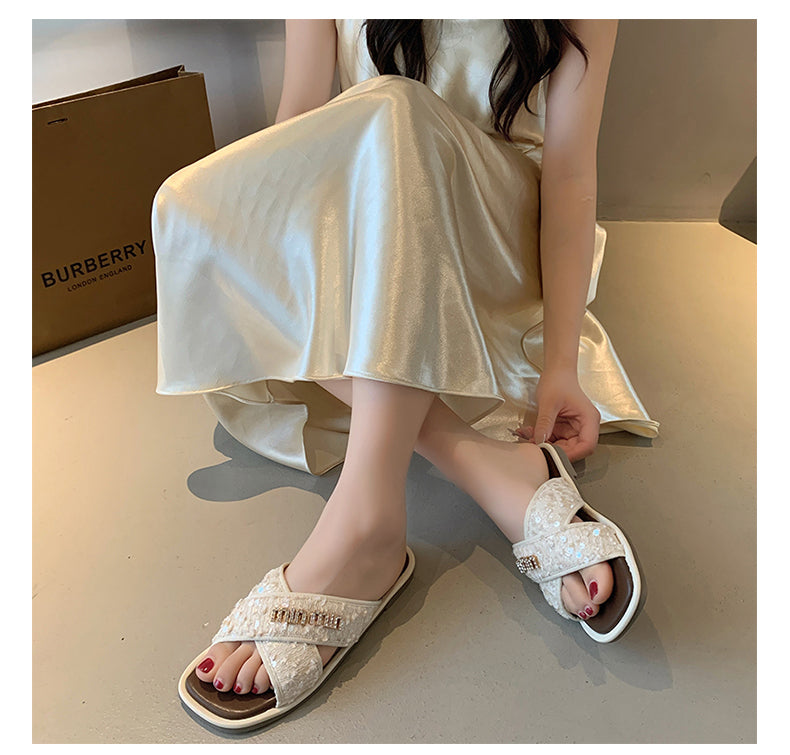 【Shoes】スパンコールスリッパ W12373