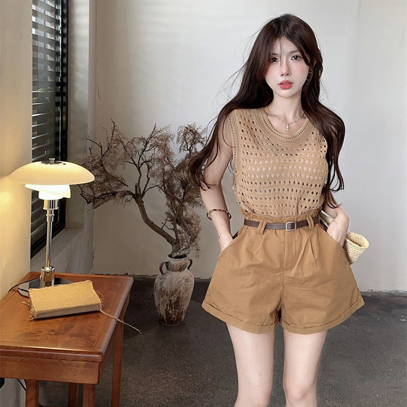 【Set】タンクトップ+ショートパンツセット W11821