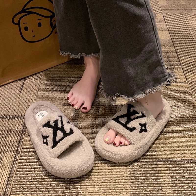 【Shoes】新入荷~疲れない厚底ラムウールスリッパ Z-6485