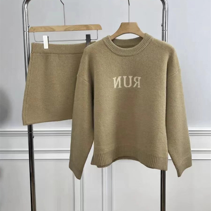 【Set】アンサンブルセット ニット + スカート  W10289