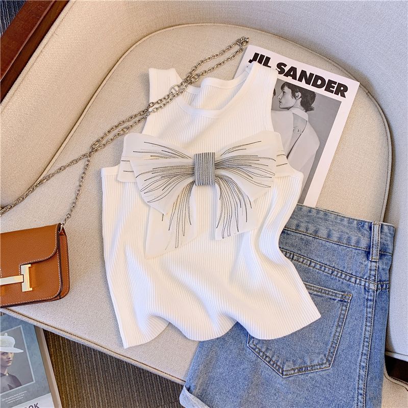 【Tops】リボン付きタンクトップ T01425