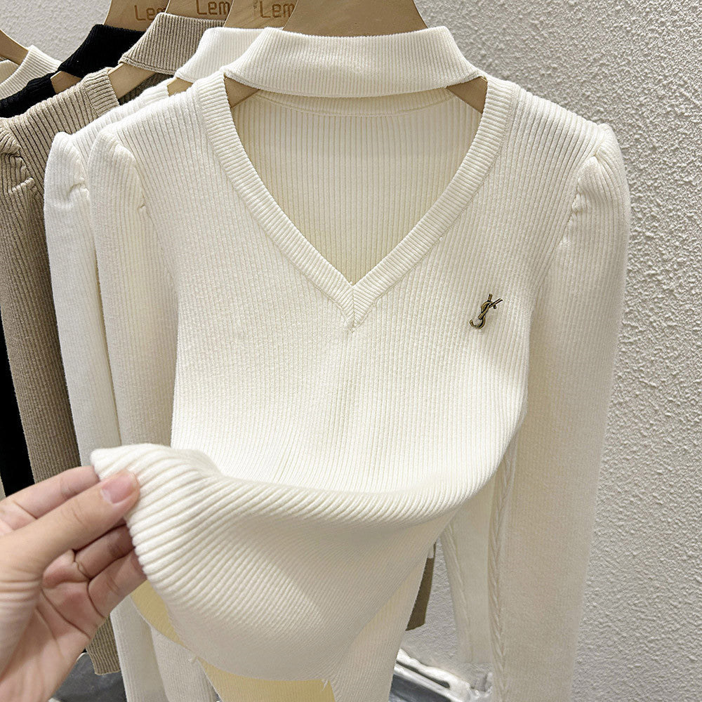 【Tops】透かし彫りニット W13145