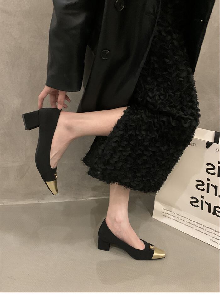 【shoes】チャンキーヒールパンプス N2483