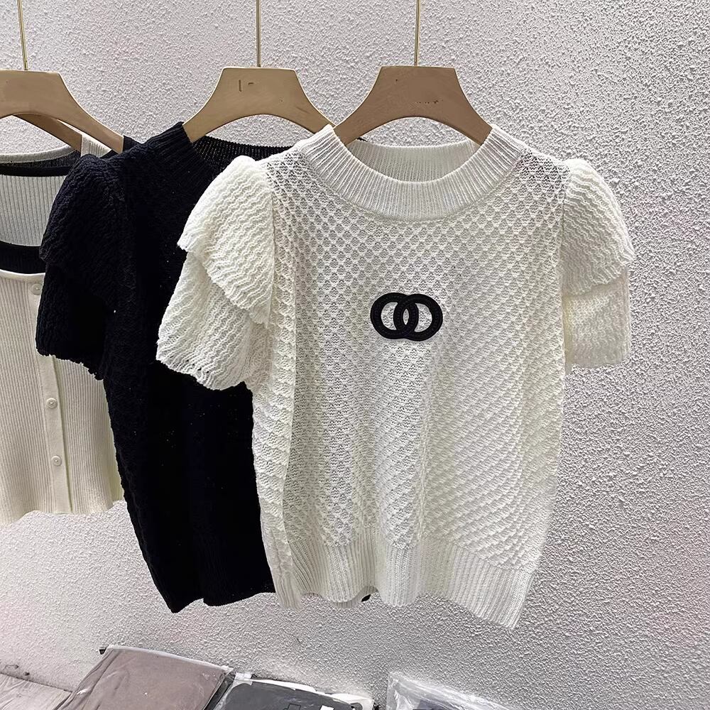 【tops】半袖ニットトップス M21874