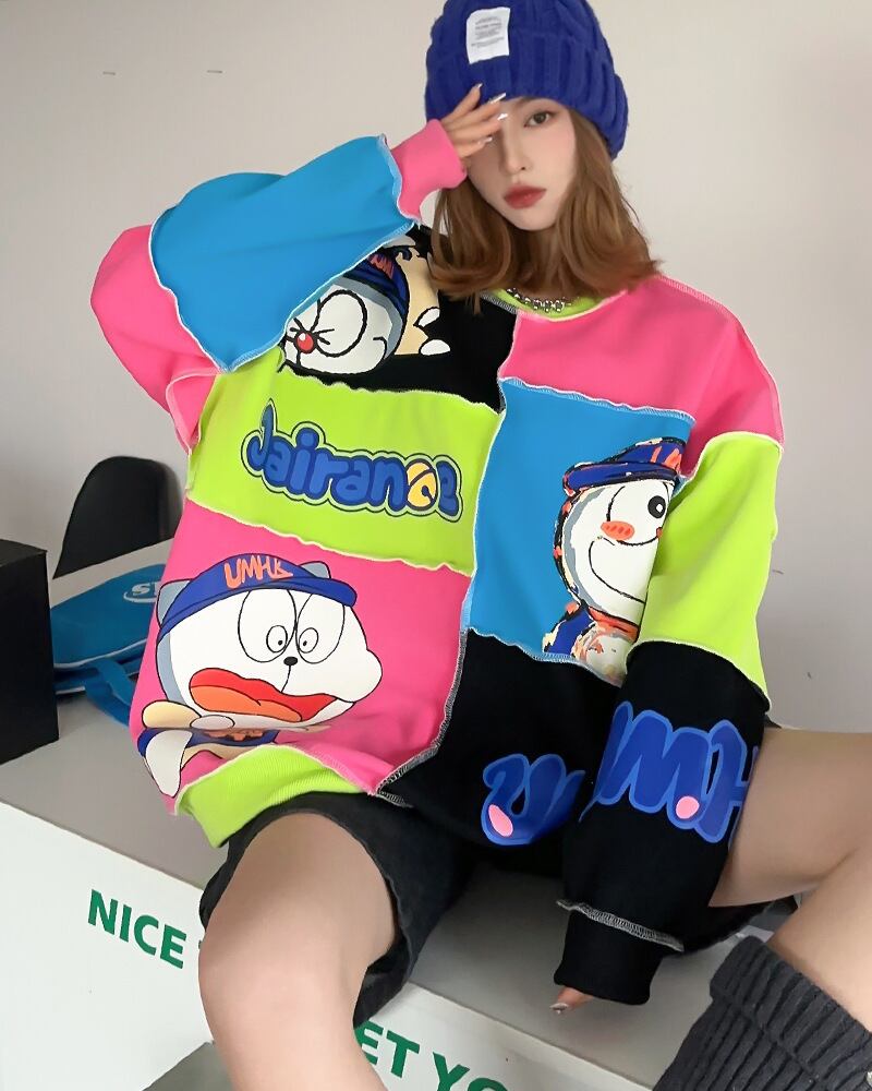 【tops】切り替えプリントプルオーバー T0151