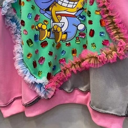 【tops】プリント切り替えスウェット M21399