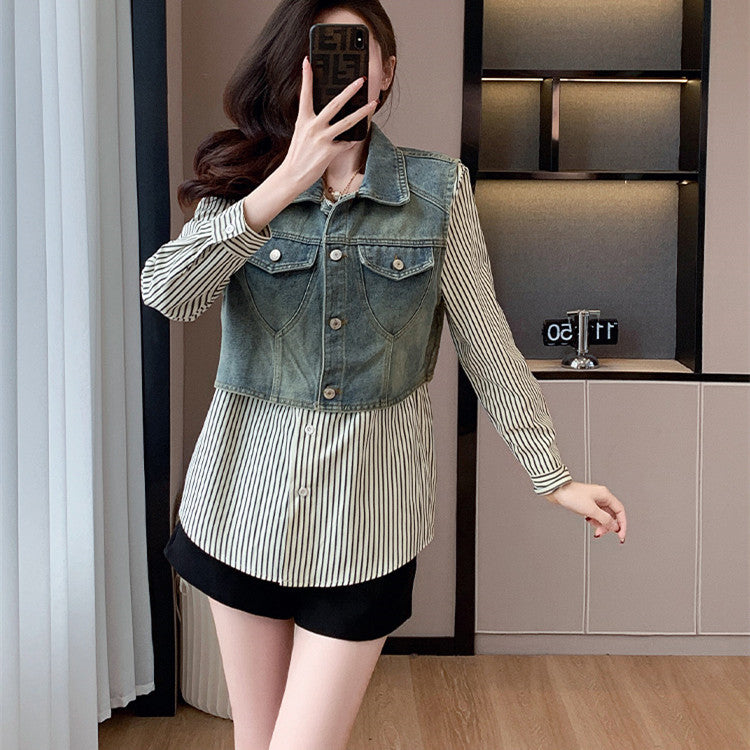 【Outer】フェイクレイヤードジャケット W14051