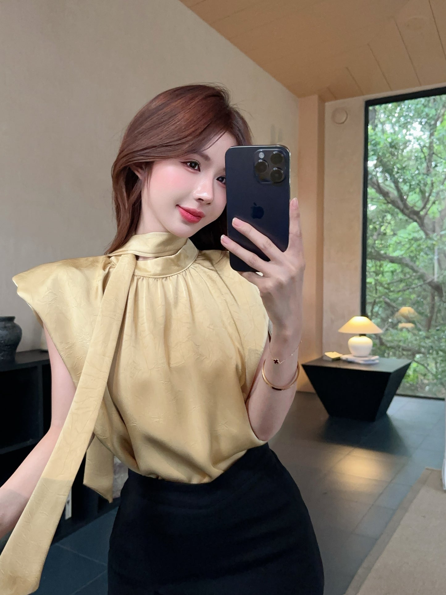 【Tops】2WAYシフォンシャツ W12016