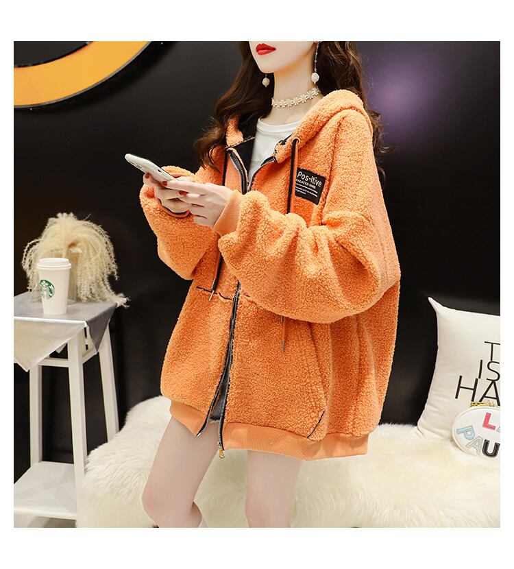 【outer】好感度UPカジュアル無地ラムズウールコート3色付き合わせやすい