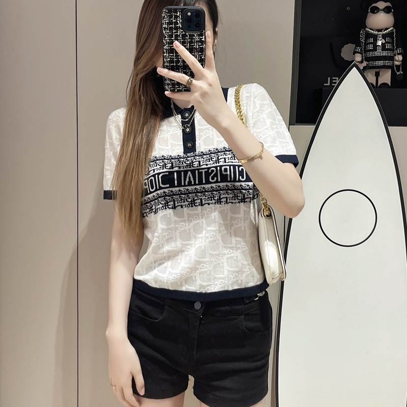 【Tops】POLOネックTシャツ T01443