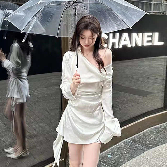 【Dress】イレギュラーシャツワンピース W13165