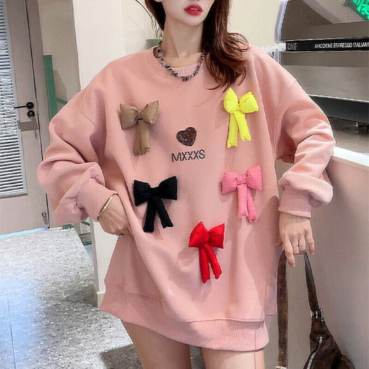 【tops】リボン付きスウェット N2411