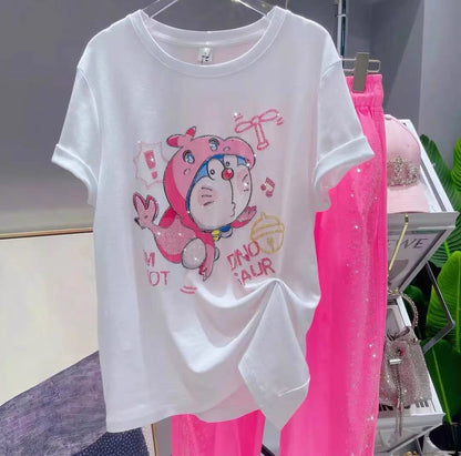 【Tops】可愛いキャラクター半袖Ｔシャツ　T0261