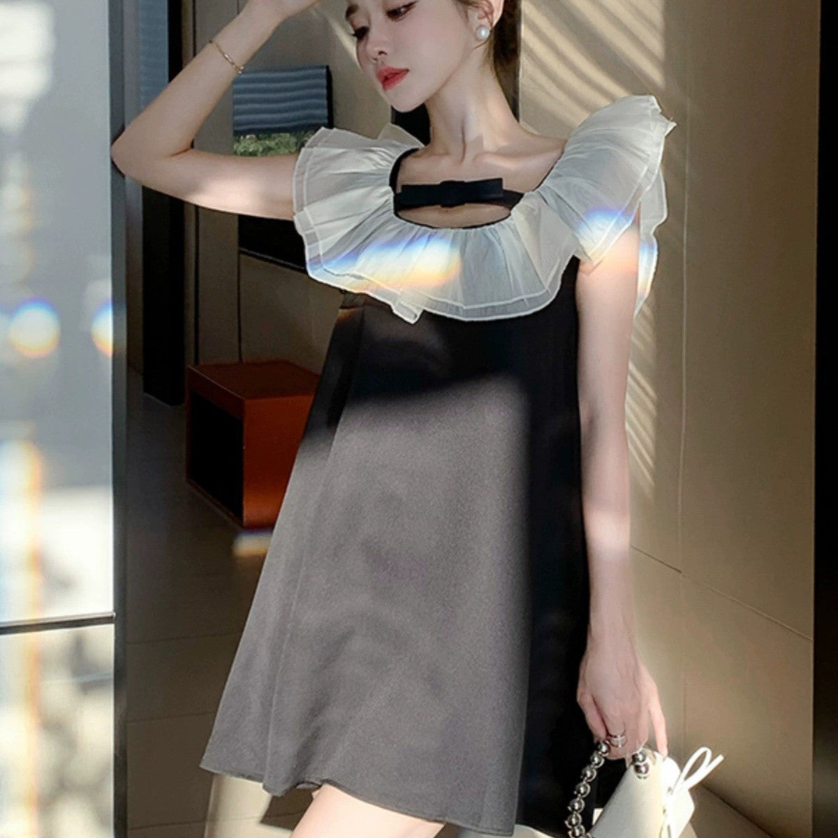 【Dress】バックレス ベビードールワンピース T01856