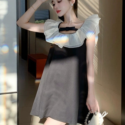 【Dress】バックレス ベビードールワンピース T01856