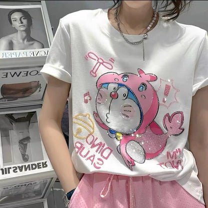 【Tops】可愛いキャラクター半袖Ｔシャツ　T0261